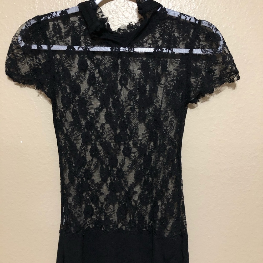 Cute black lace top!